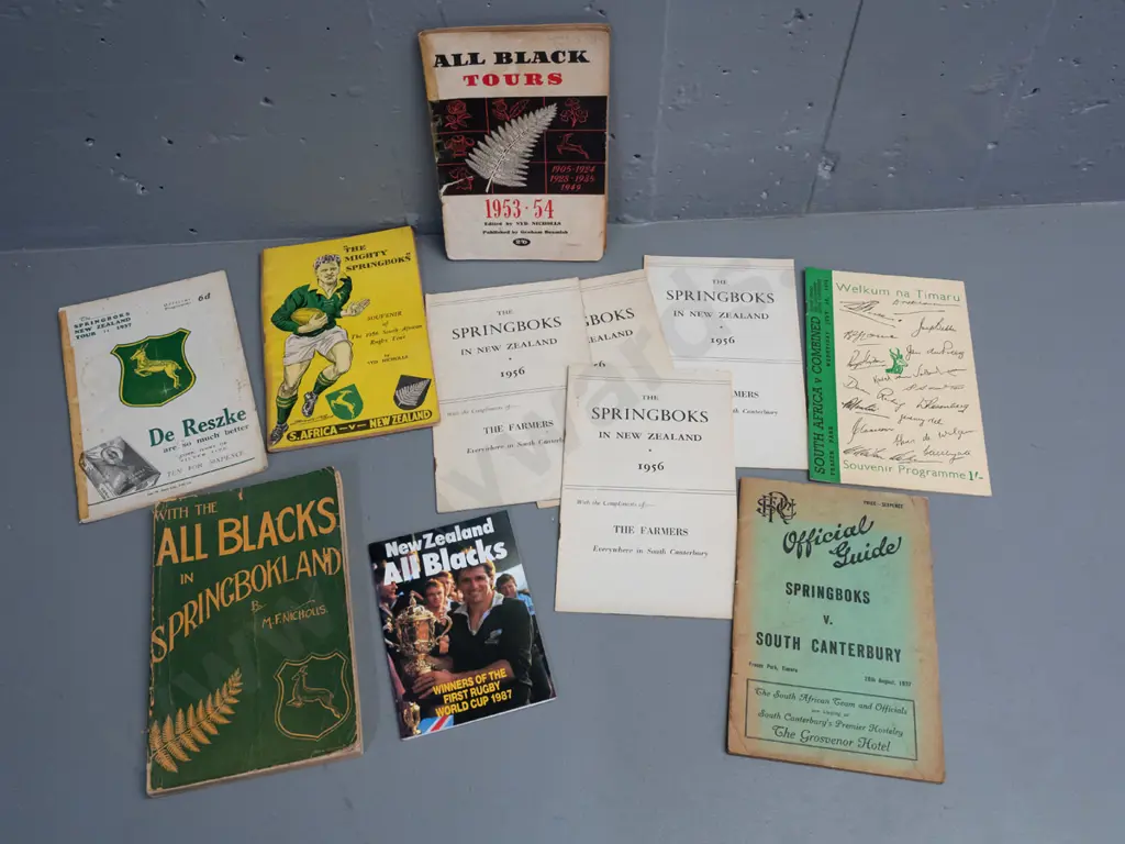assorted Springboks related rugby programs - earliest is 1928 - fading, wear, etc - see photos for condition Image 1++