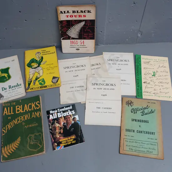 assorted Springboks related rugby programs - earliest is 1928 - fading, wear, etc - see photos for condition