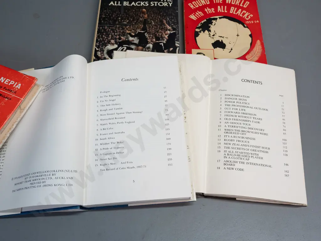 5 rugby books - All Blacks, George Nepia, Colin Meads, etc. - some wear, see photos for condition Image 1++