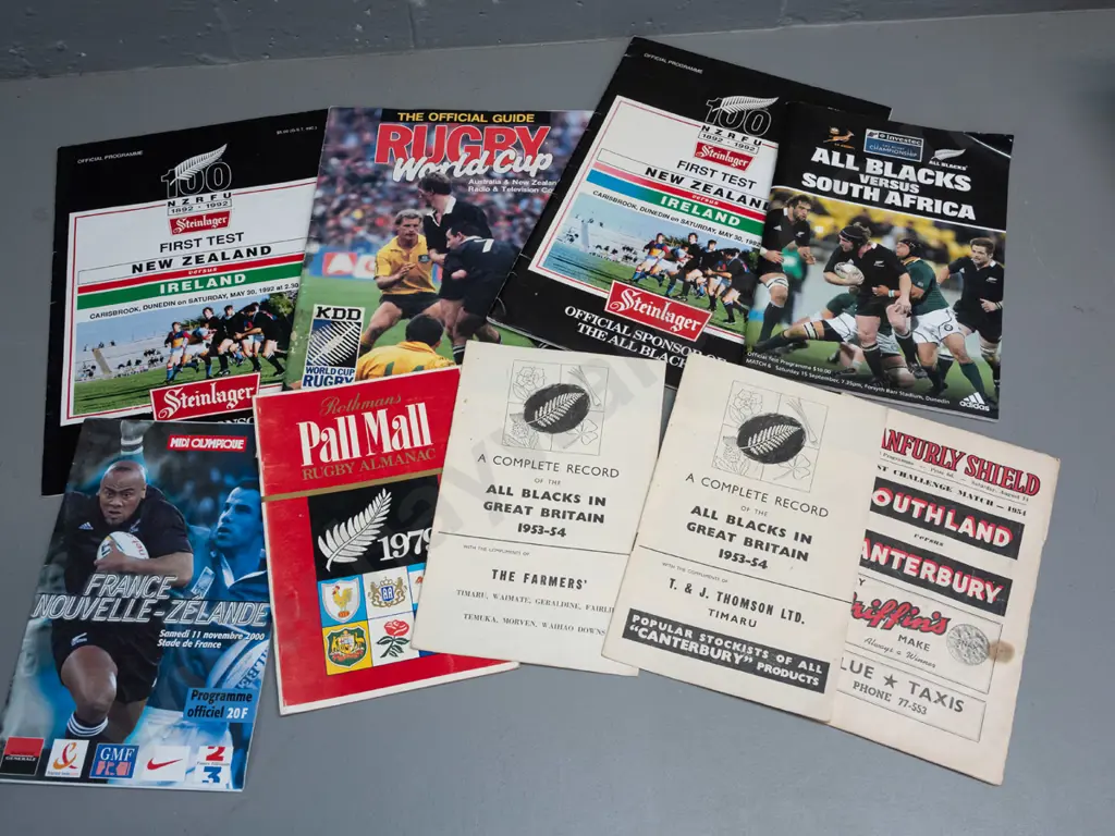 assorted NZ related rugby programs - earliest 1954, latest 1990s - some wear, see photos for condition Image 1++