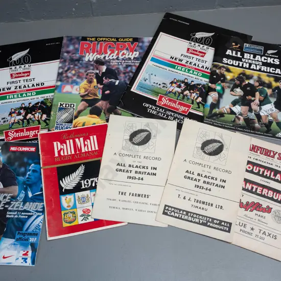assorted NZ related rugby programs - earliest 1954, latest 1990s - some wear, see photos for condition