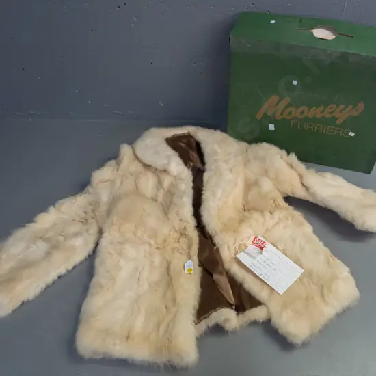 fur jacket with Mooney's Furriers box - no labels