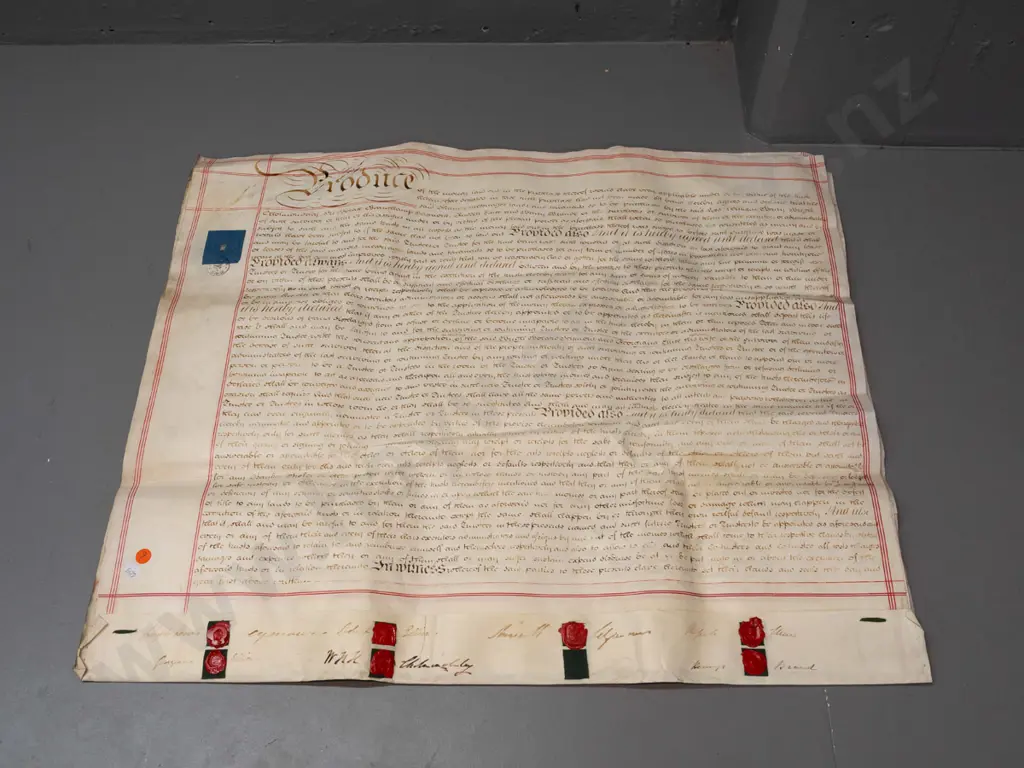 antique marriage document, dated Nov. 3, 1846, family names are Seymour and Ellice - 10 joined sheets of parchment w/ Image 1++