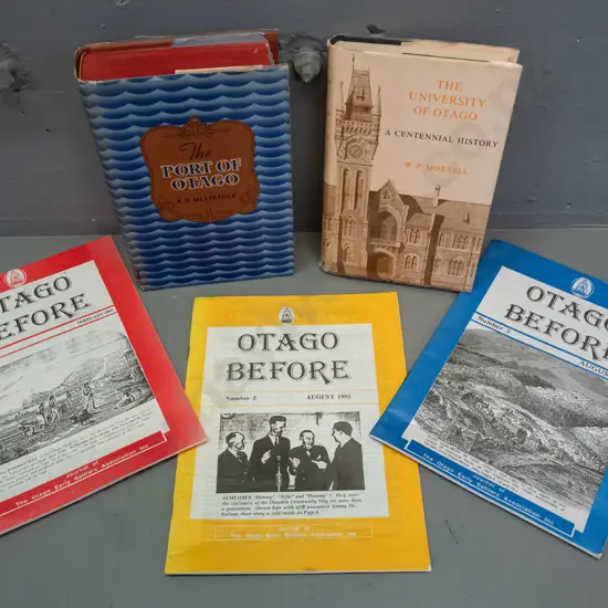 5 books & publications - Port of Otago, Otago Uni and 3 Otago Before publications - see photos for detail - some wear