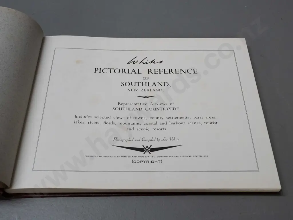 Whites Aviation book - 1957 "Pictorial Reference of Southland" - with plastic dust jacket - some foxing Image 1++