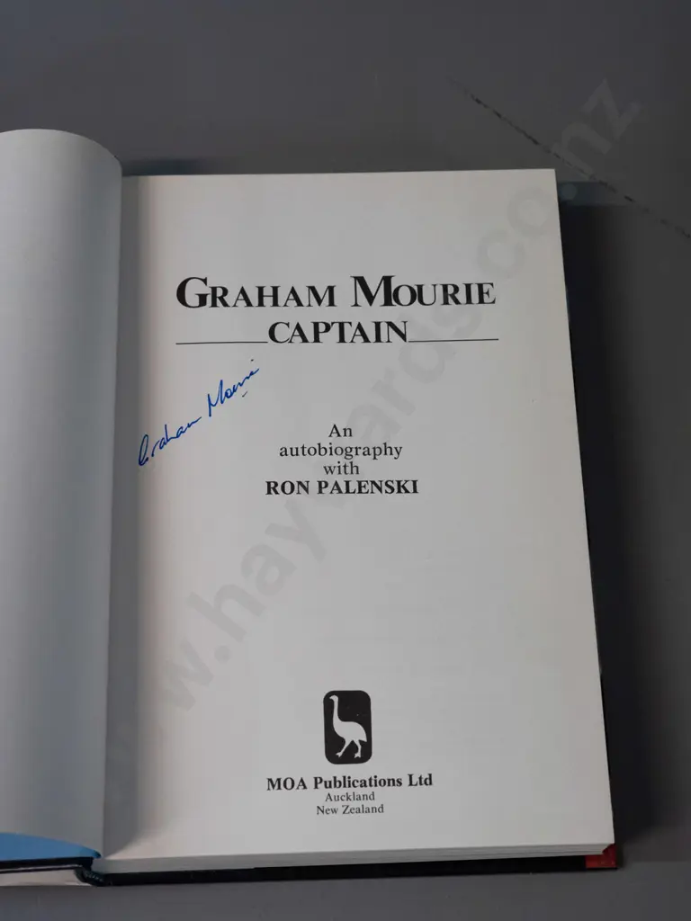 autographed hard cover book - signed by Graham Mourie - see photo for details - minor fading to dust cover Image 1++