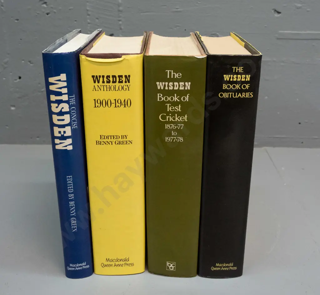 4 hard cover Wisden's cricket books - anthologies and obituaries - published 1979 thru 1988 - see photos for detail Image 1++