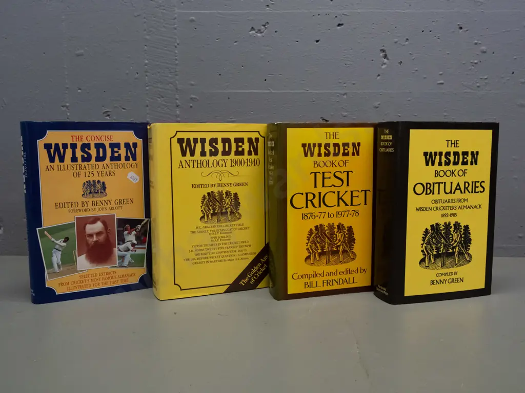 4 hard cover Wisden's cricket books - anthologies and obituaries - published 1979 thru 1988 - see photos for detail Image 1++