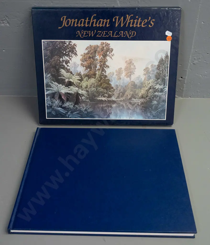 Book: Jonathan White's New Zealand w/text by John Hall-Jones, pub 1986 - some wear to slip-case Image 1++