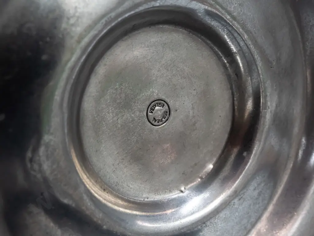 pair of large pewter candlesticks with candles - marked "95% Real Pewter" on base - some scratching and wear H-300 to Image 1++