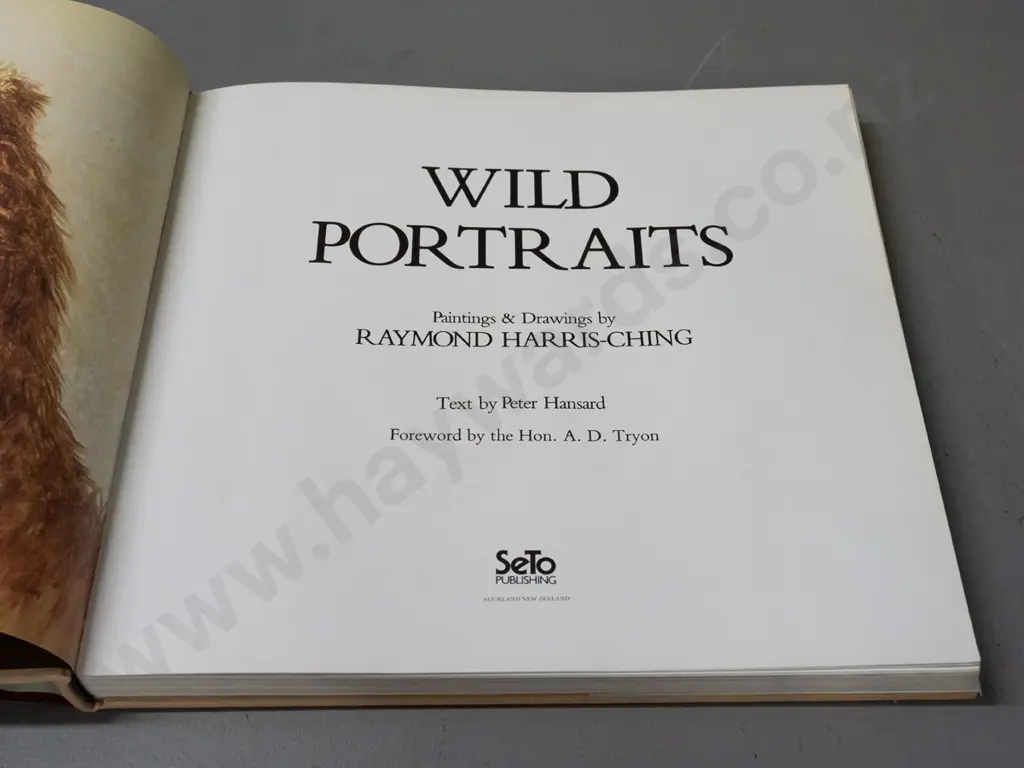 Book: Wild Portraits - Raymond Harris-Ching, text by Peter Hansard - Seto Publishing 1988 - fading to dust jacket Image 1++