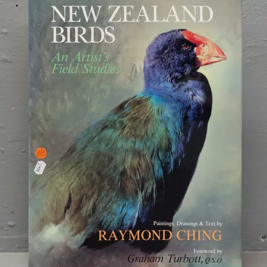 hard cover Raymond Ching book "New Zealand Birds - an Artist's Field Study" pub 1986 - minor wear to corners of DJ