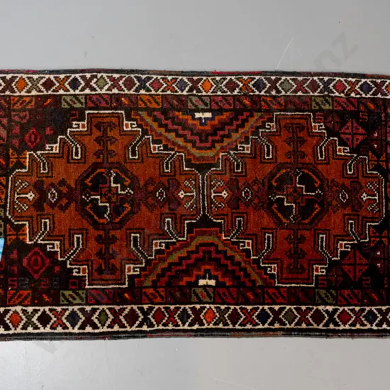 Turkish or Persian style hand knotted wool small floor rug or prayer mat L-750 W-430