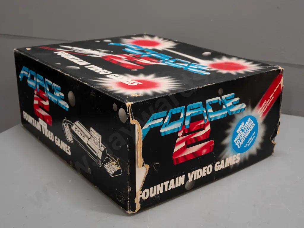 Fountain video game console in original box with one game cartridge and instructions - untested. Image 1++