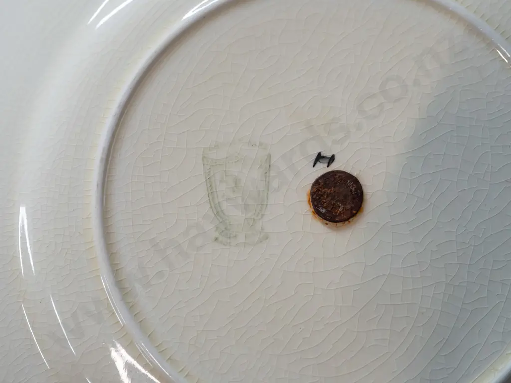 vintage English china cake plate (hard to read stamp) and Carlton ware segmented dish with pierced handle in centre - Image 1++