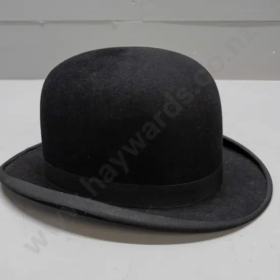 vintage "Fitta" brand size 7 bowler hat in good condition - minor fraying to ribbon