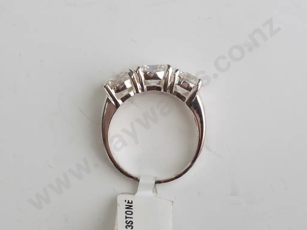 cz sterling silver ring - size O.5 Image 1++