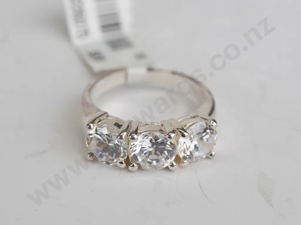 cz sterling silver ring - size O.5 Image 1++