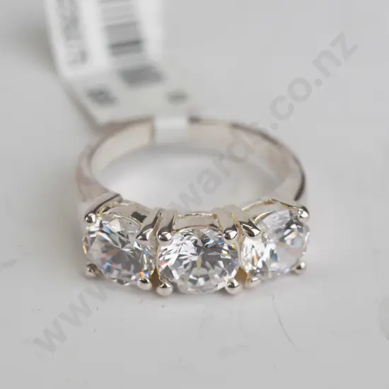 cz sterling silver ring - size O.5