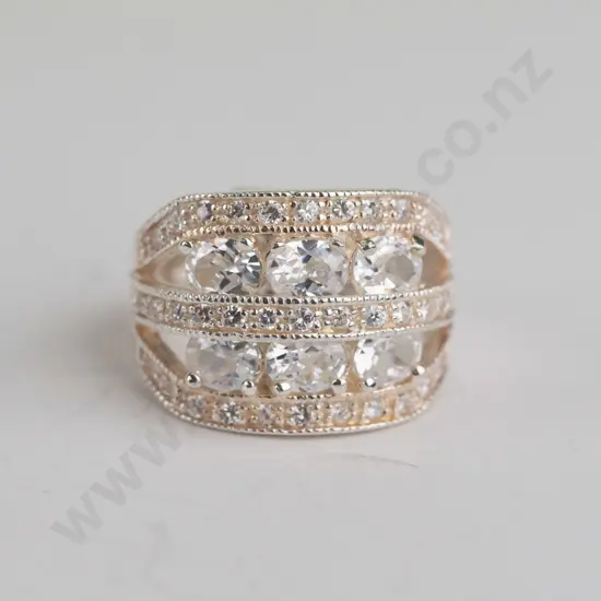 cz sterling silver ring - size O.5