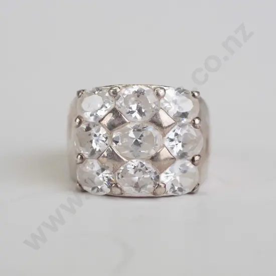 cz sterling silver ring - size O.5