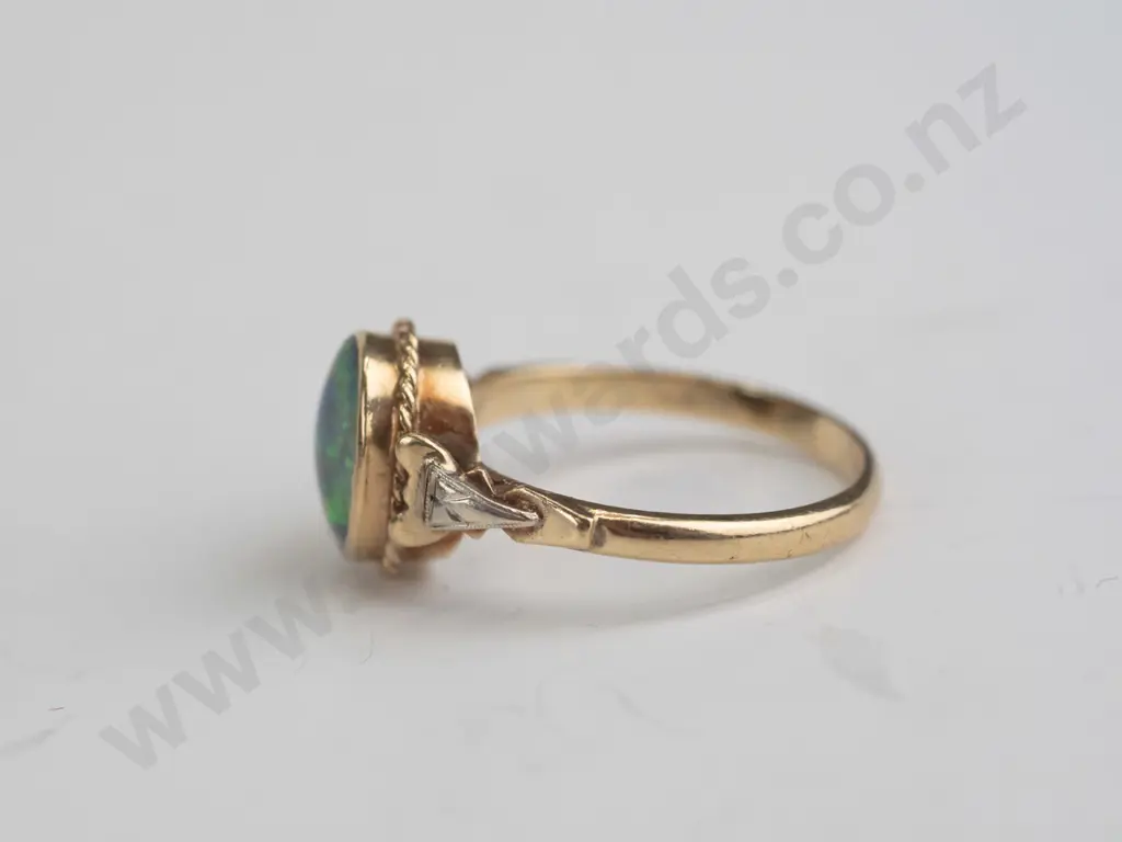 triplet opal 10k ring (2.7gm) - size P Image 1++