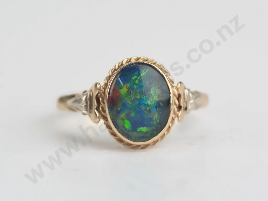 triplet opal 10k ring (2.7gm) - size P Image 1++