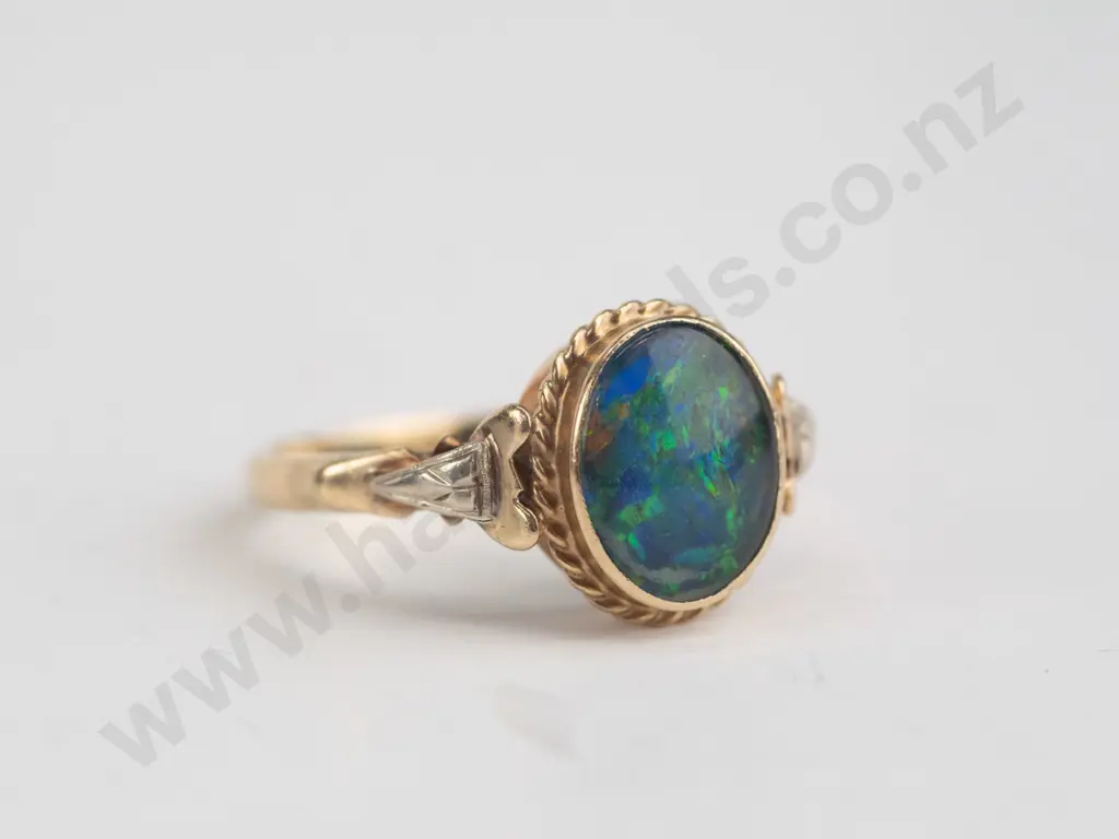 triplet opal 10k ring (2.7gm) - size P Image 1++