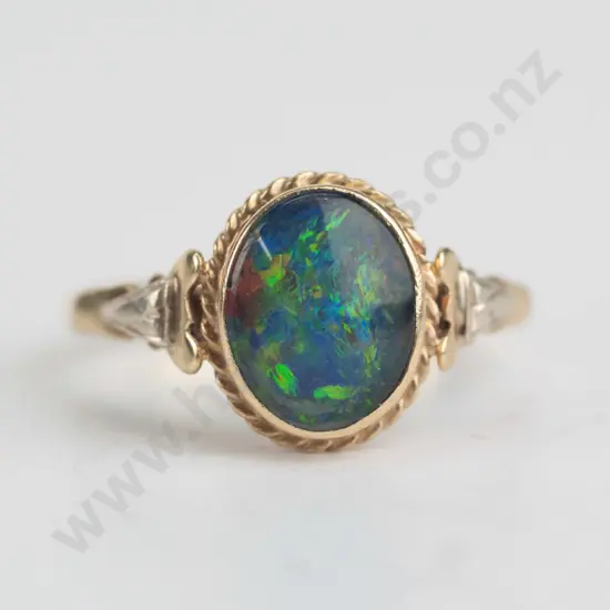 triplet opal 10k ring (2.7gm) - size P