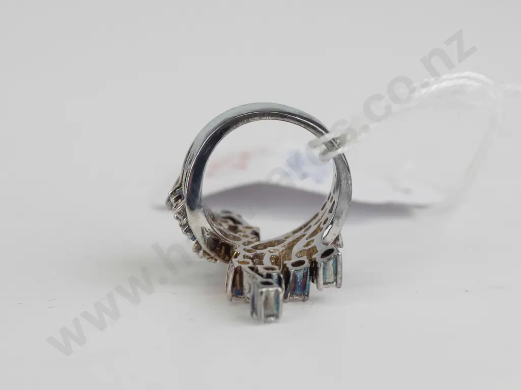 sterling silver cocktail ring size P Image 1++
