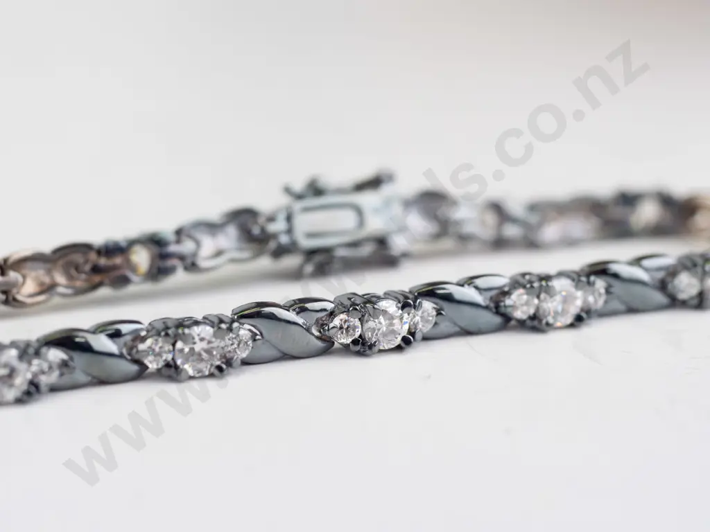 sterling silver white stone bracelet Image 1++