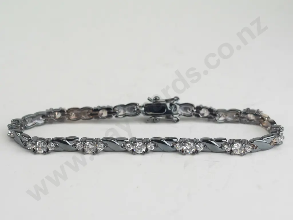 sterling silver white stone bracelet Image 1++