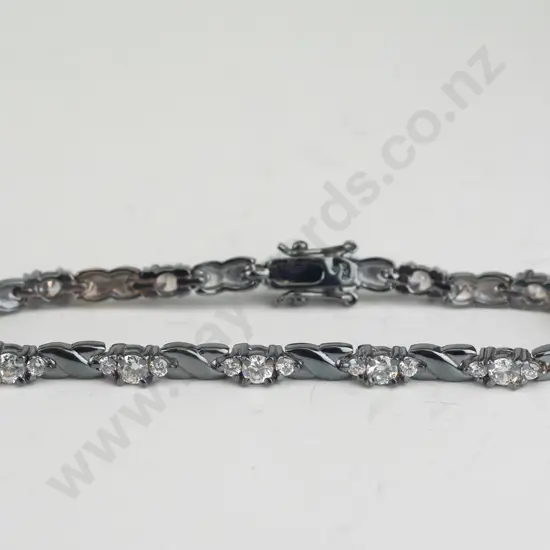 sterling silver white stone bracelet