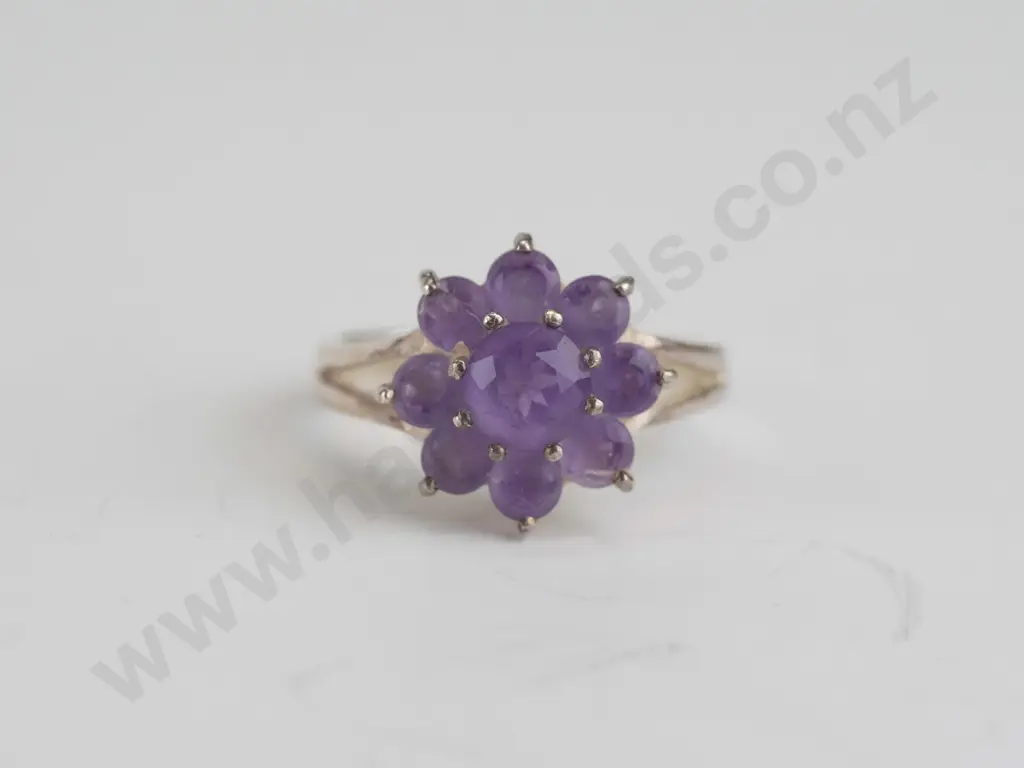 amethyst sterling silver ring - size P.5 Image 1++
