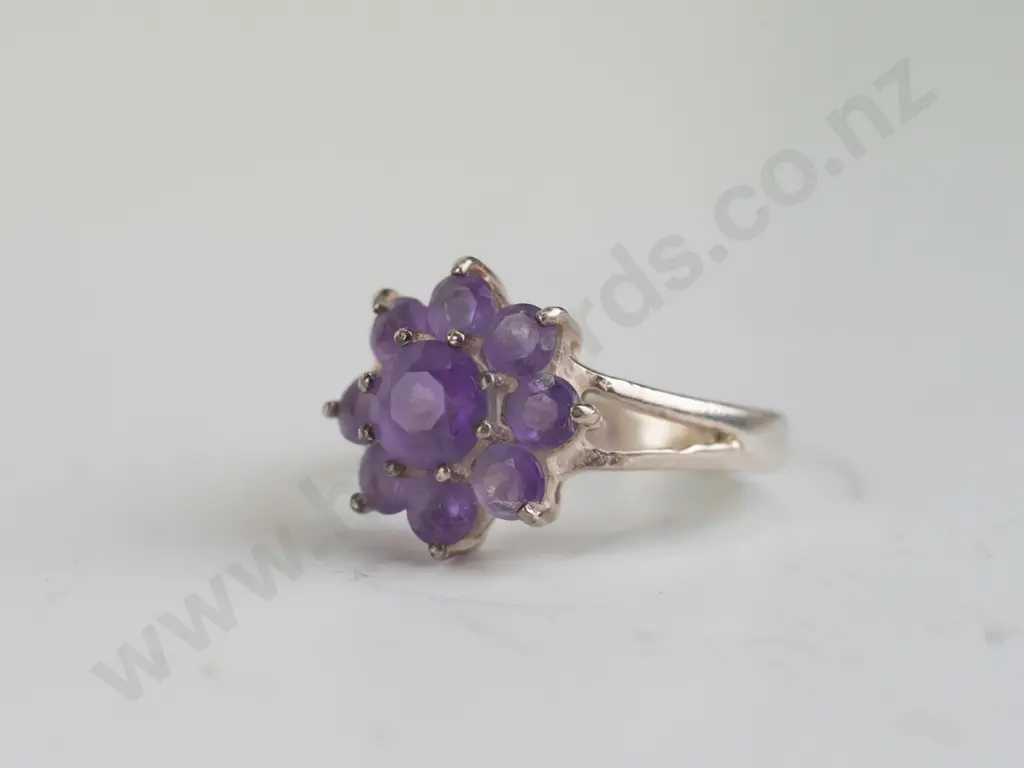 amethyst sterling silver ring - size P.5 Image 1++