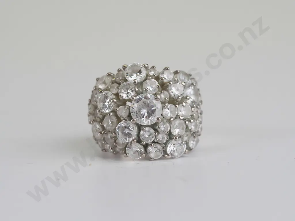 cz sterling silver ring - size O.5 Image 1++