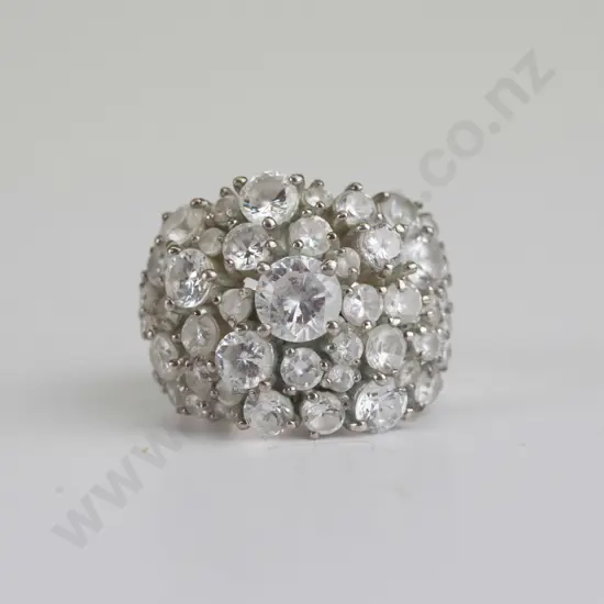 cz sterling silver ring - size O.5