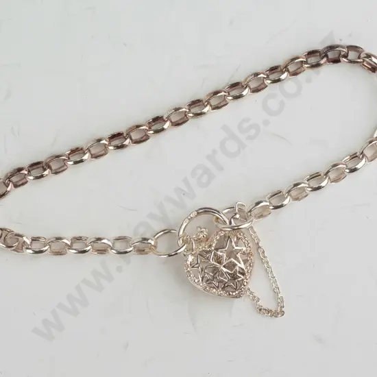 sterling silver blelcher bracelet with padlock catch