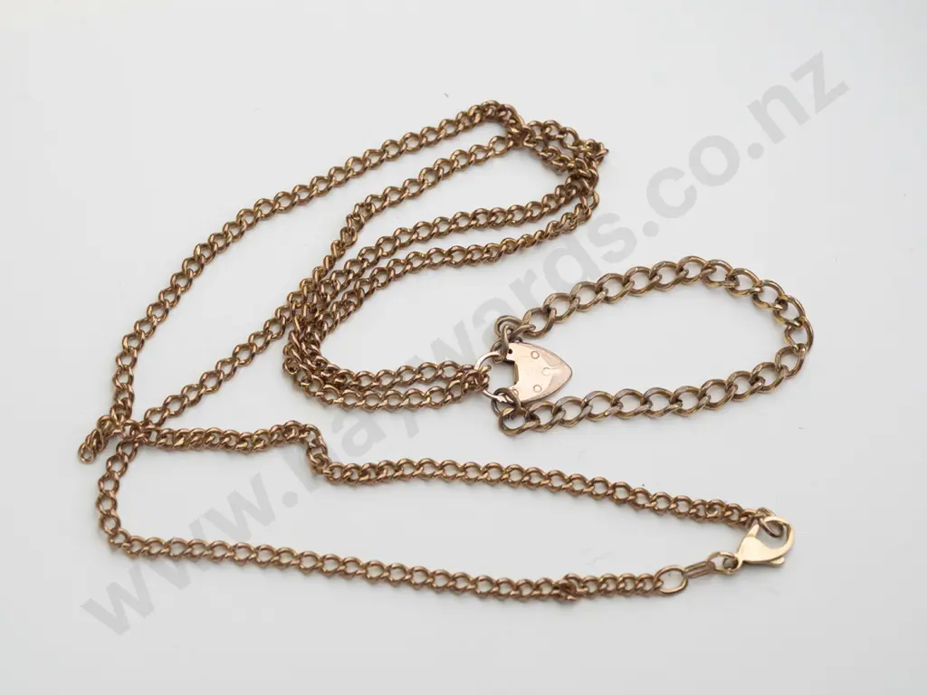 chain necklace - stamped 9ct, silver lined Image 1++
