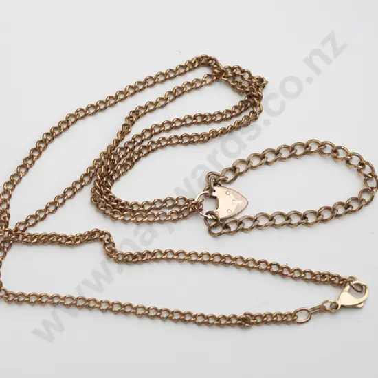 chain necklace - stamped 9ct, silver lined