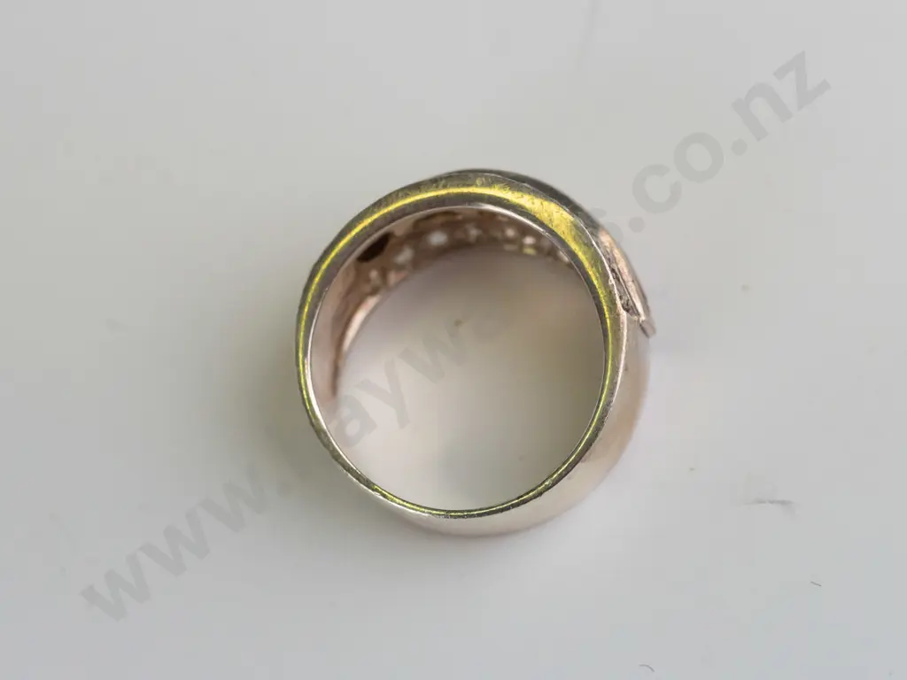 cz and topaz? sterling silver ring - size P.5 Image 1++