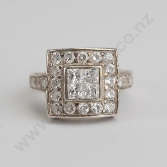 cz sterling silver ring - size N.5