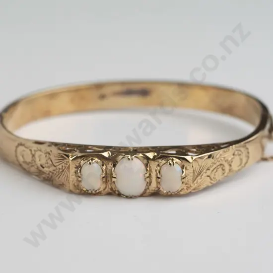 opal sterling silver gold plated bangle