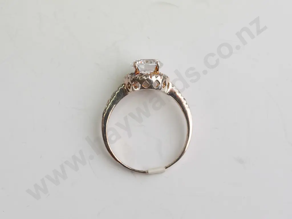 cz sterling silver ring - size S.5 Image 1++