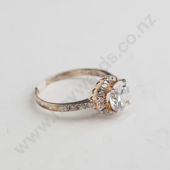 cz sterling silver ring - size S.5