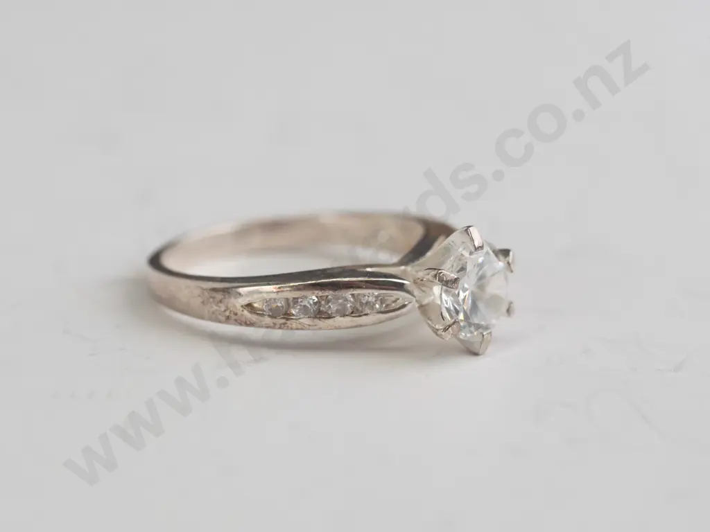 cz sterling silver ring - size O.5 Image 1++