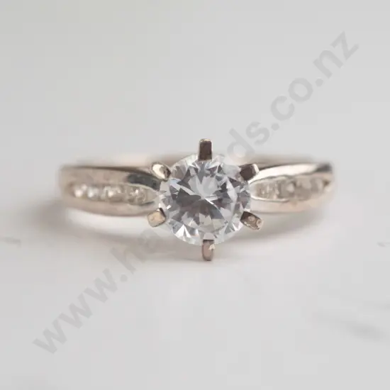 cz sterling silver ring - size O.5