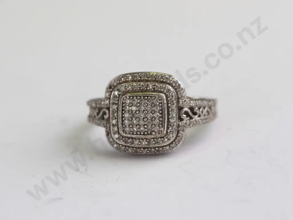 cz sterling silver ring - size O.5 Image 1++