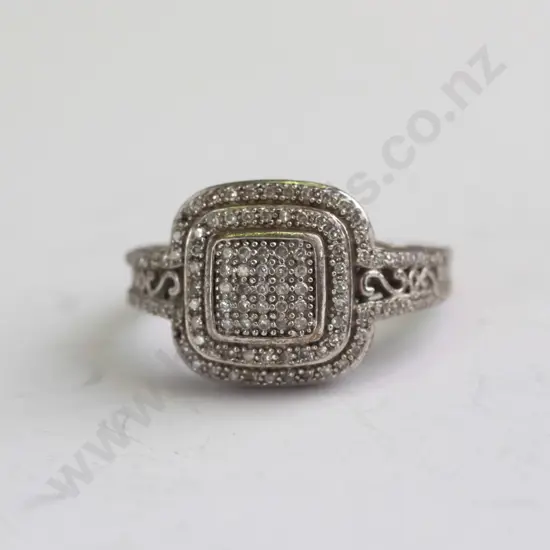 cz sterling silver ring - size O.5