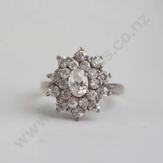 cz  sterling silver ring - size O